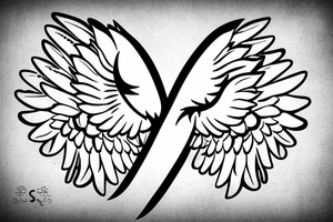 heart with angel wings and an S in the center tattoo idea