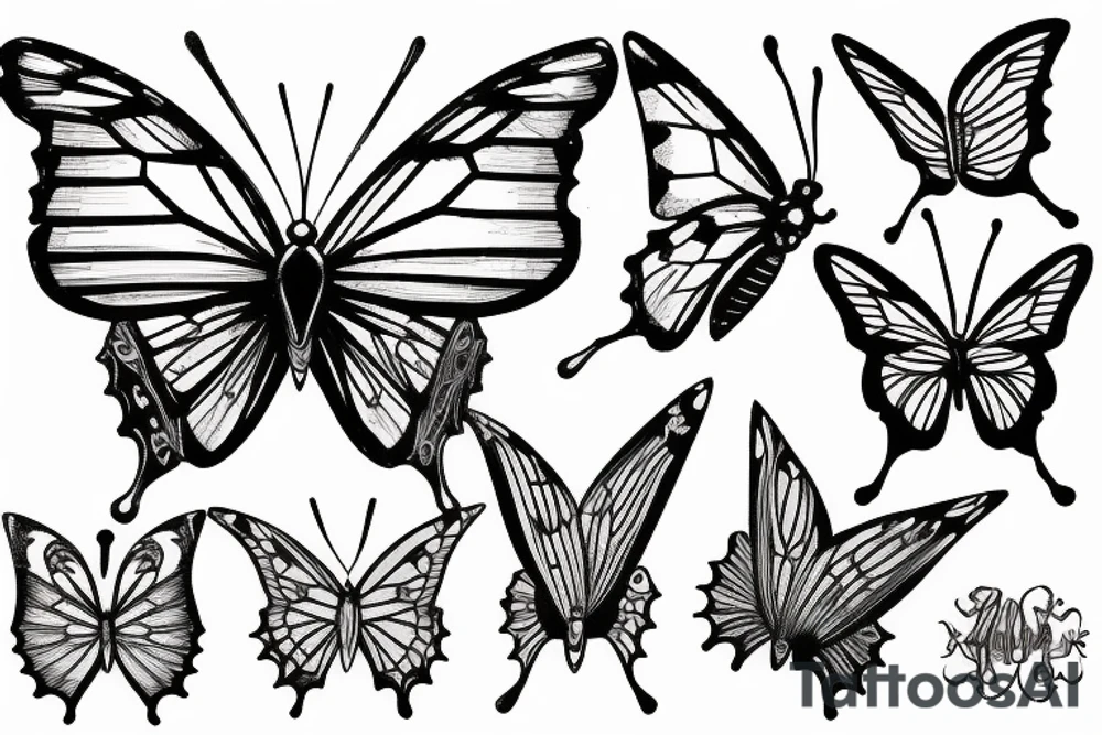 Broken glas Butterfly tattoo idea
