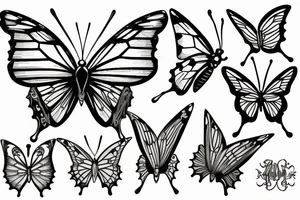 Broken glas Butterfly tattoo idea