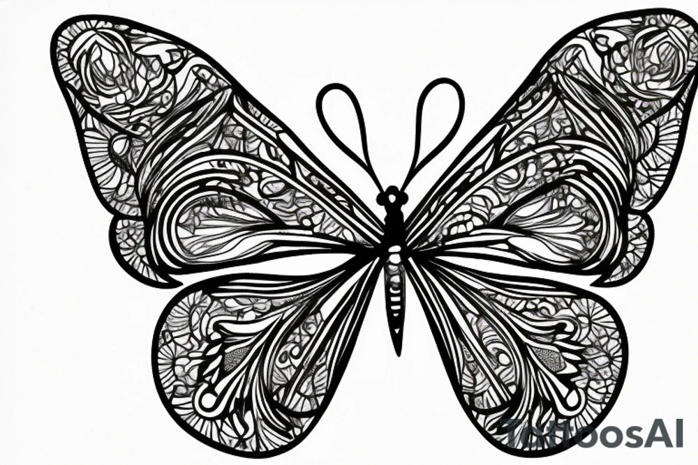 Broken glas Butterfly tattoo idea