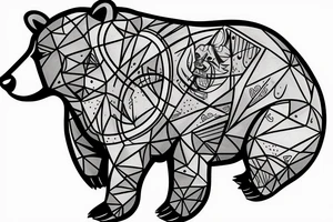 Aggressive bear tearing through skin tattoo idea