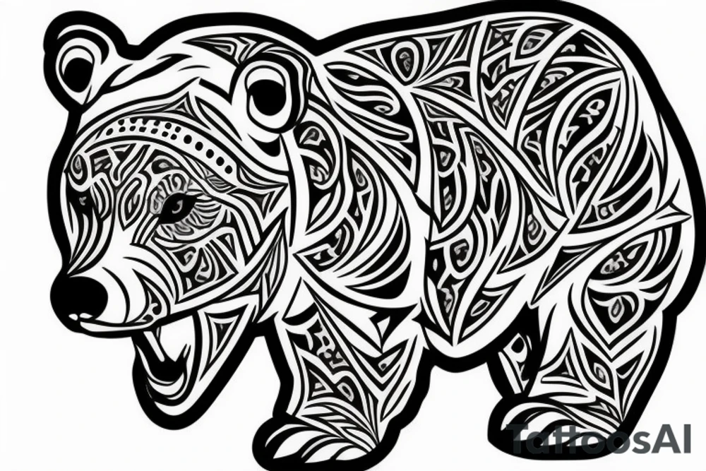 Roaring bear tattoo idea