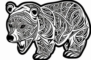 Roaring bear tattoo idea
