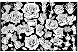 roses and crown tattoo idea