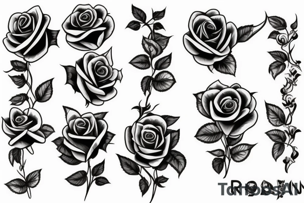 roses and crown tattoo idea