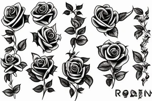 roses and crown tattoo idea