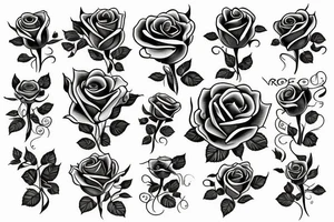 roses and crown tattoo idea