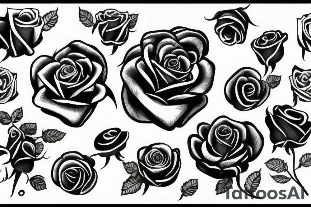 roses and crown tattoo idea
