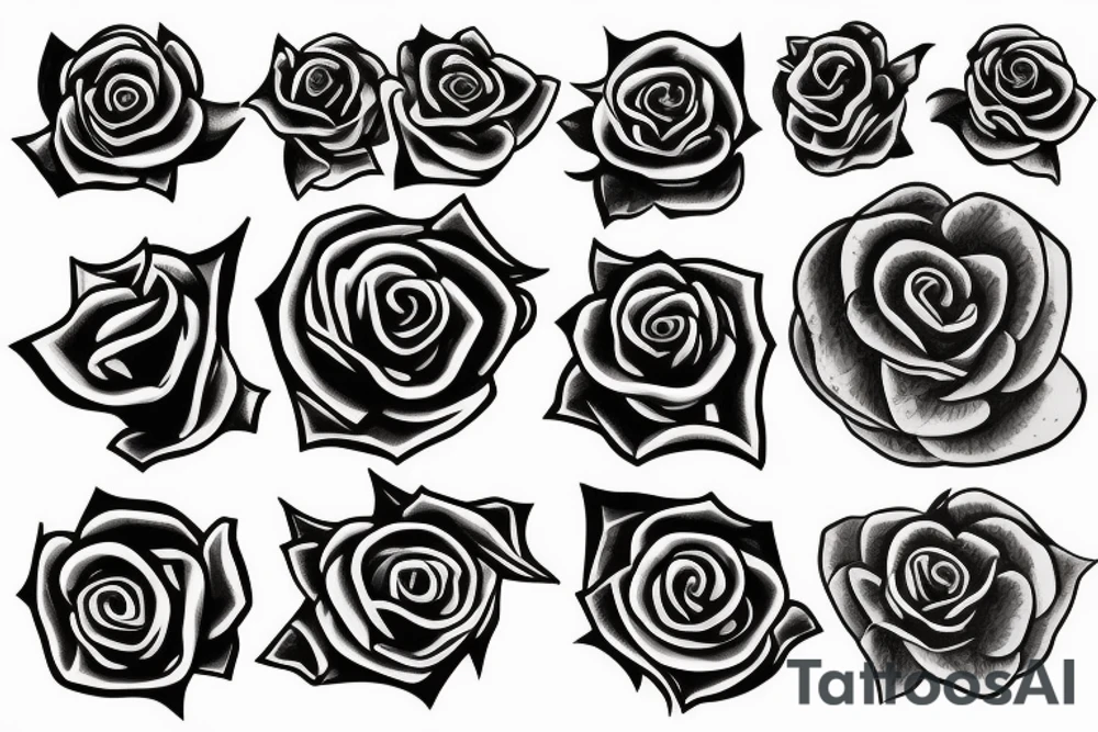 cut rose tattoo idea