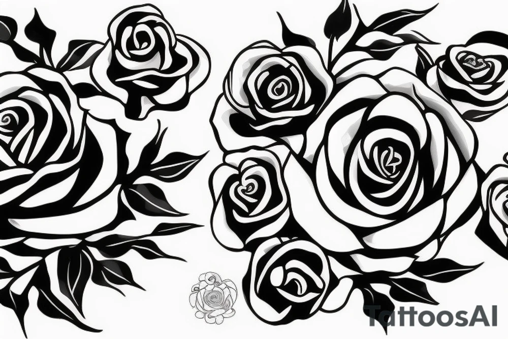 cut rose tattoo idea