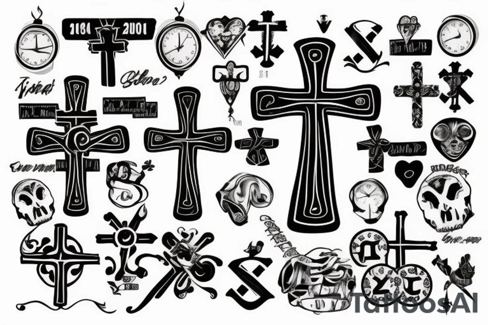 a cross with the year 2002 tattoo idea