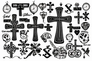 a cross with the year 2002 tattoo idea