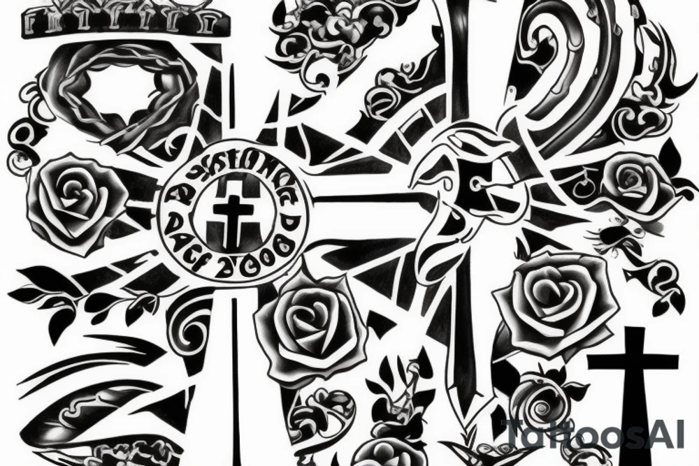 a cross with the year 2002 tattoo idea