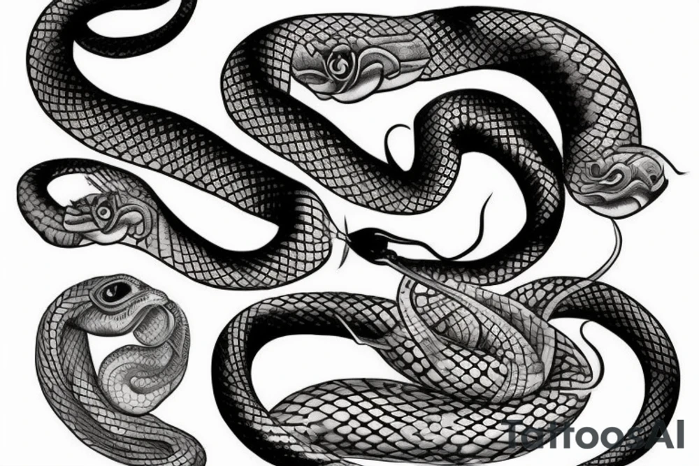 Snake with women tattoo idea