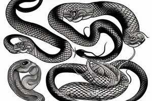 Snake with women tattoo idea