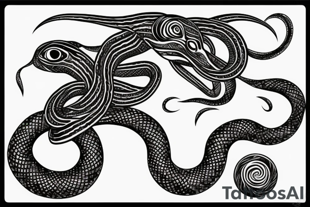 Snake with women tattoo idea