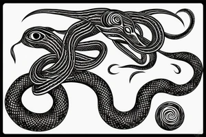 Snake with women tattoo idea