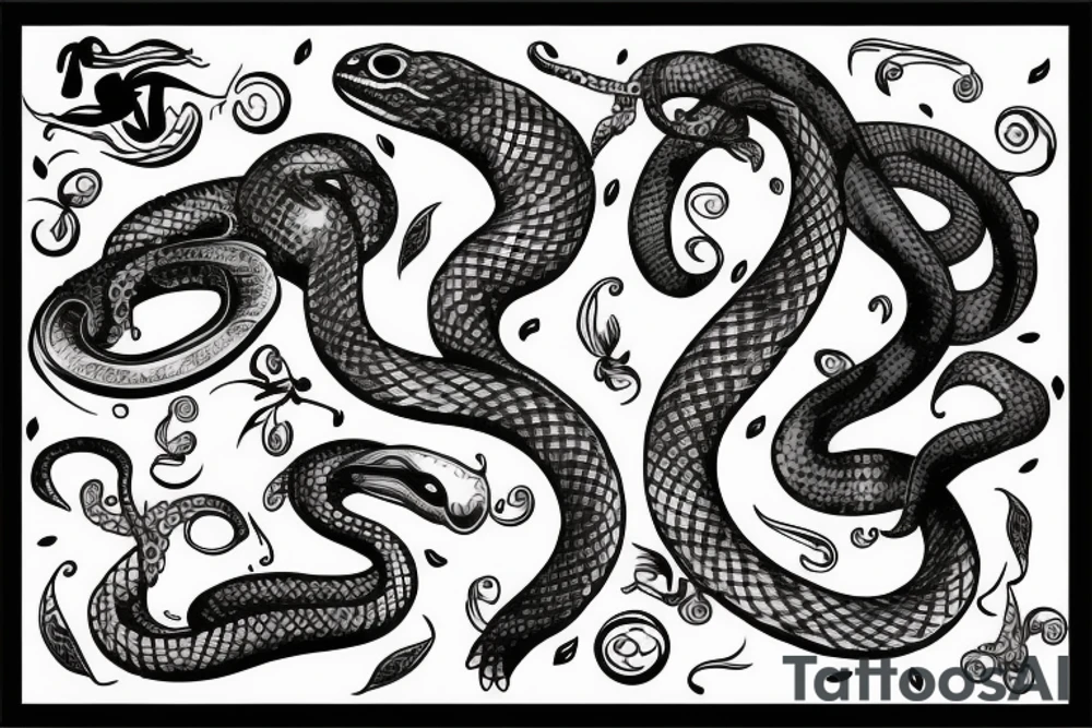 Snake with women tattoo idea