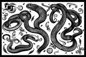 Snake with women tattoo idea