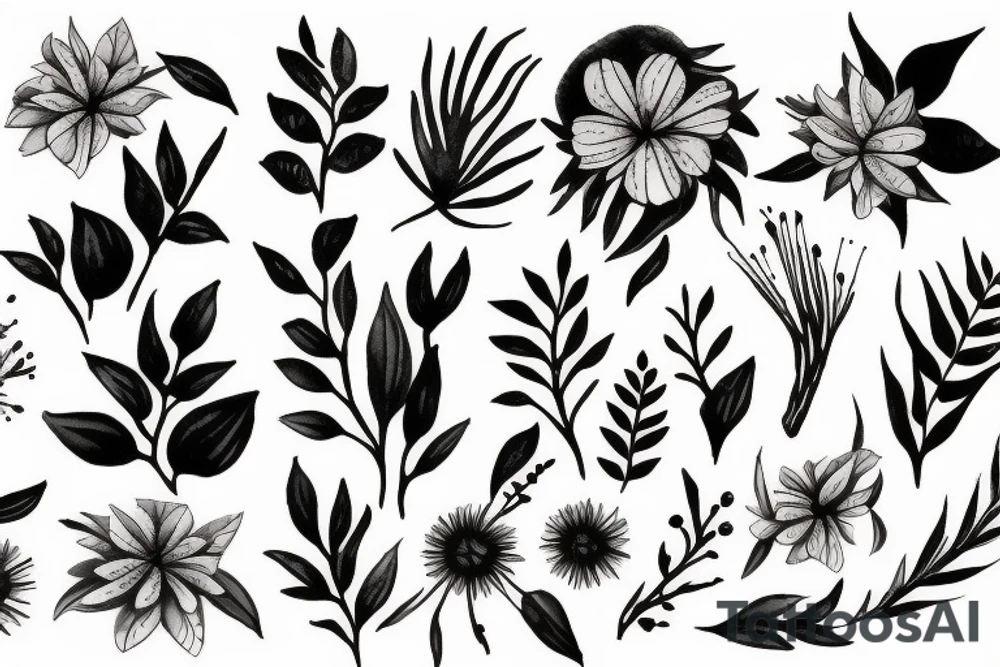 Native Australian flowers tattoo idea