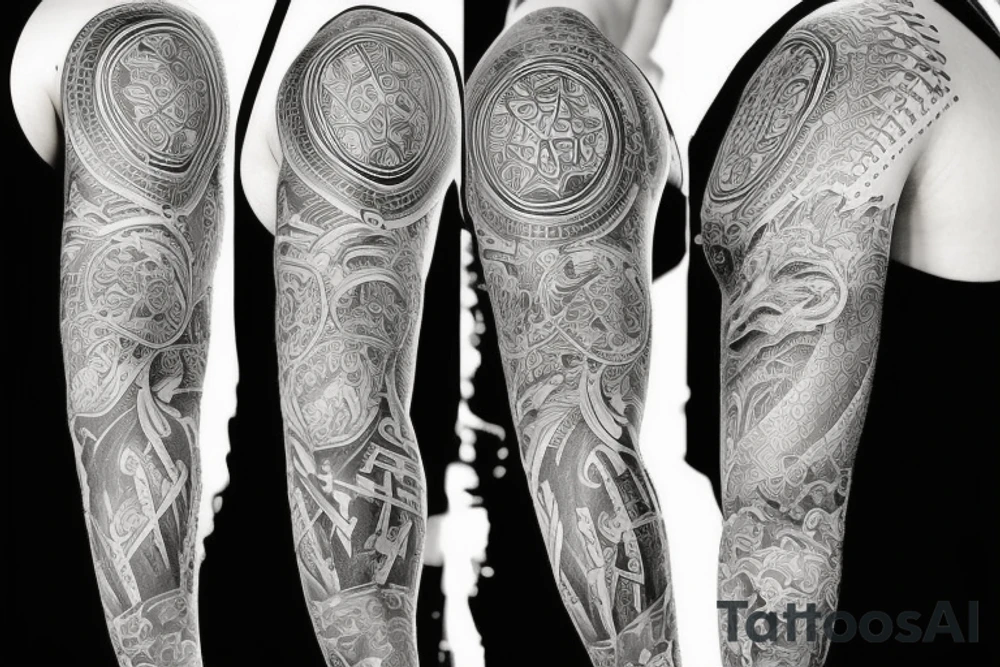 cool full sleeve tattoo idea