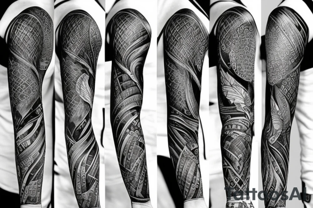 cool full sleeve tattoo idea