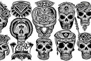 Aztec skull tattoo idea