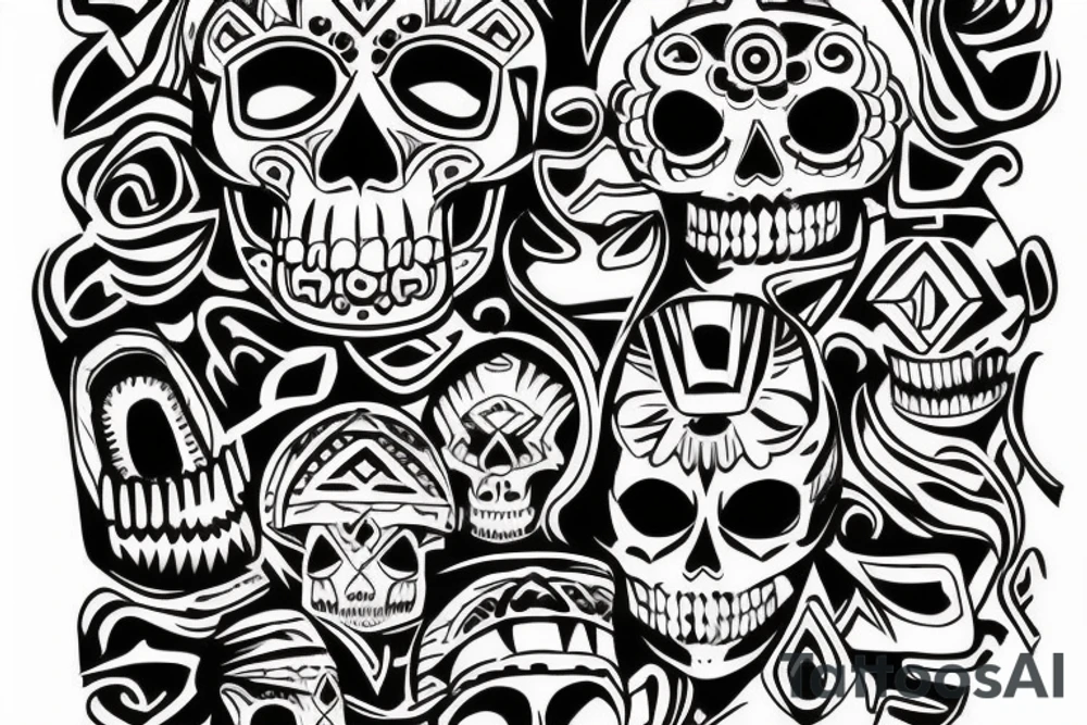 Aztec skull tattoo idea