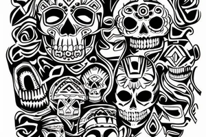 Aztec skull tattoo idea
