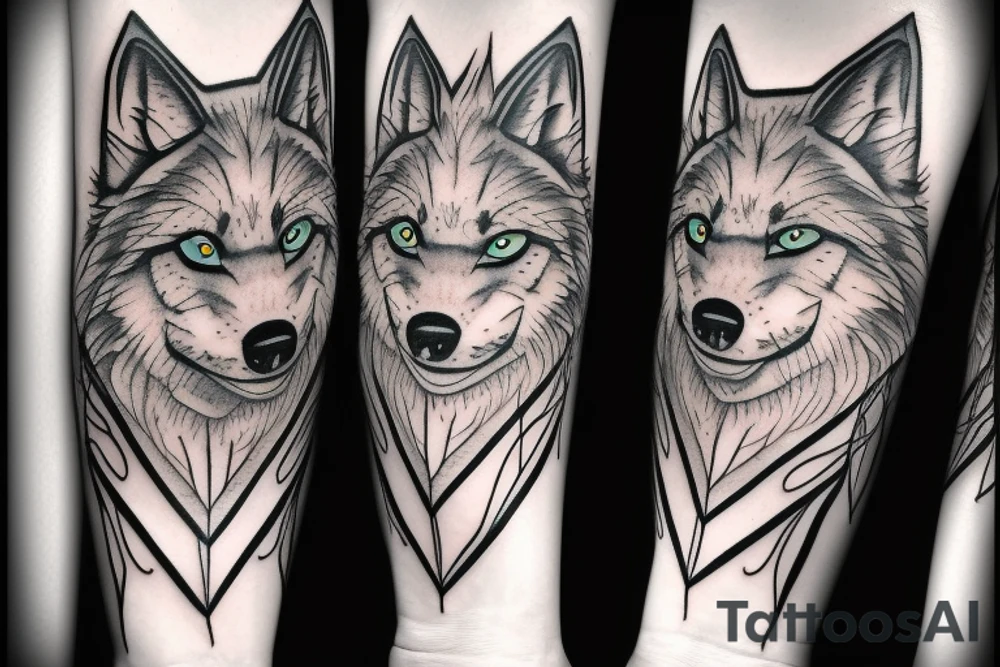 Wolf face tattoo idea