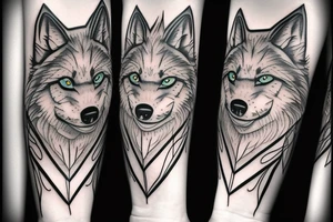 Wolf face tattoo idea