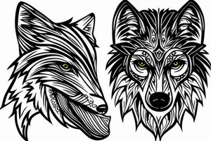 Wolf face tattoo idea