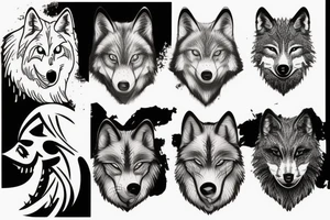 Wolf face tattoo idea