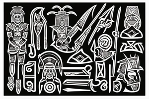 Aztec warrior holding a spear tattoo idea