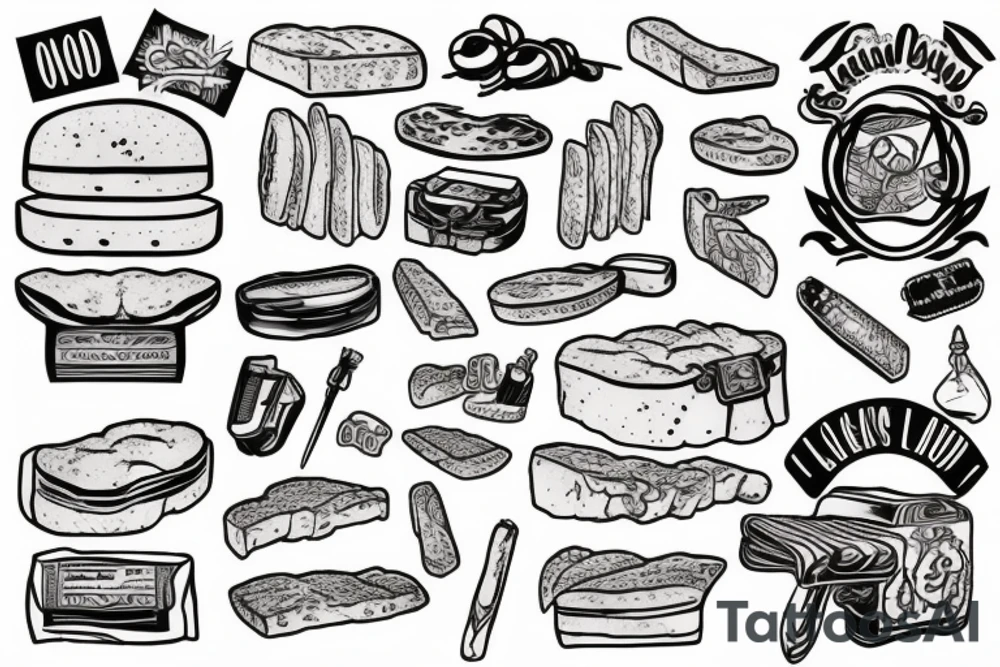 loaf of bread in plastic tattoo idea