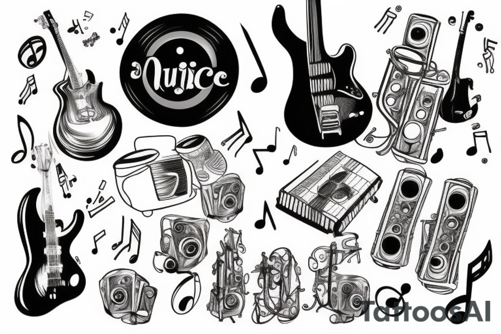 music themed tattoo idea