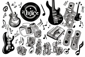 music themed tattoo idea