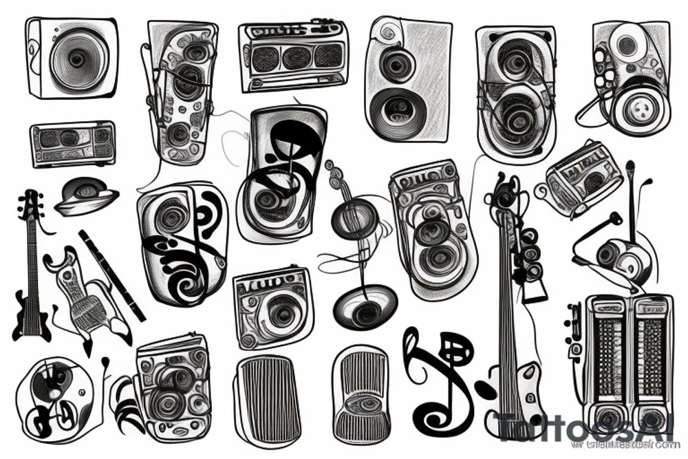 music themed tattoo idea