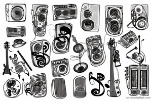 music themed tattoo idea