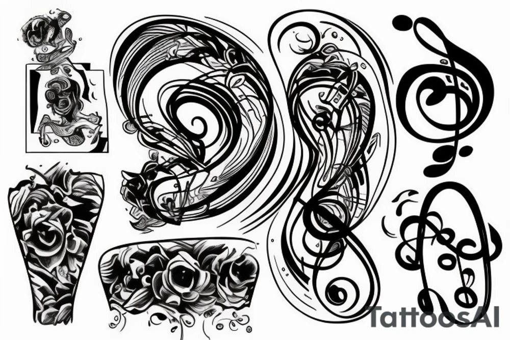 music artwork theme tattoo idea