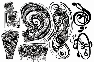 music artwork theme tattoo idea