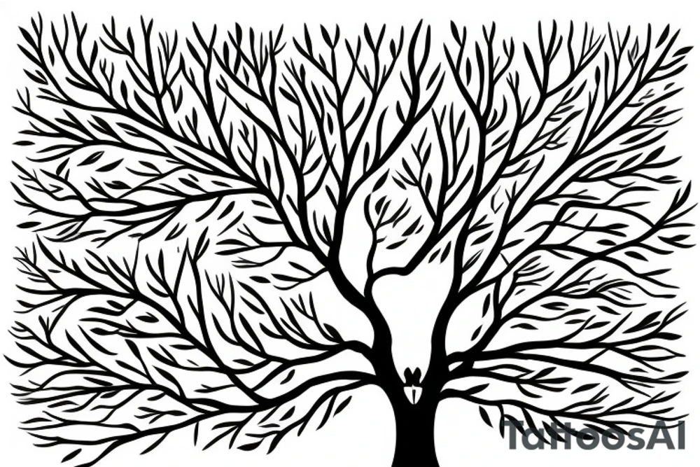 rays of light shining through a tree tattoo idea