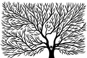 rays of light shining through a tree tattoo idea