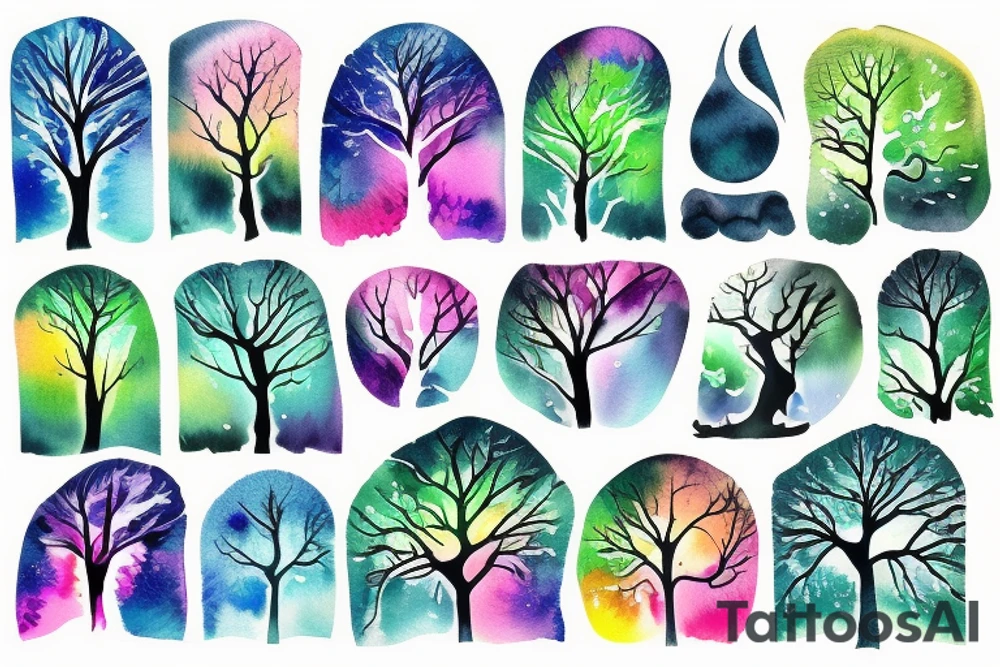 rays of light shining through a tree tattoo idea