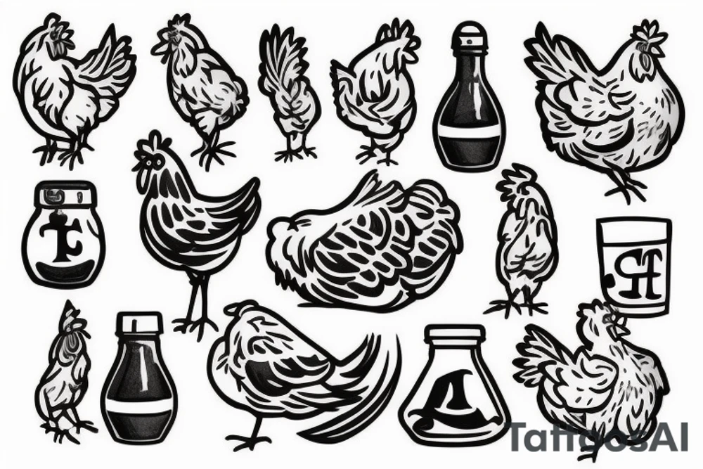 Chicken eating Chic-Fil-A tattoo idea