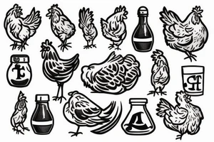 Chicken eating Chic-Fil-A tattoo idea
