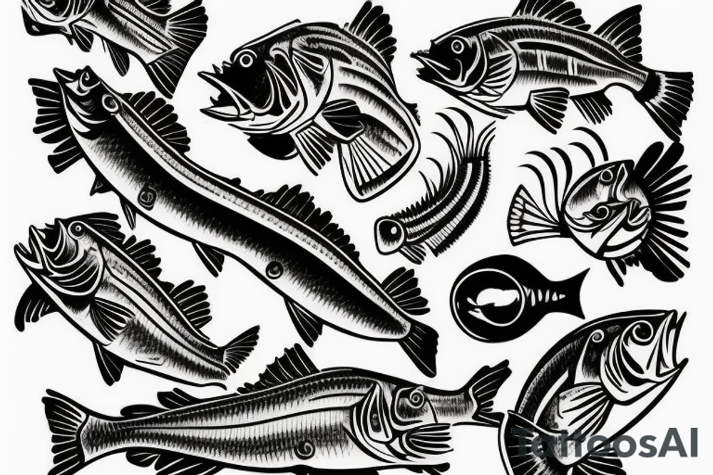 Bass fishing tattoo idea