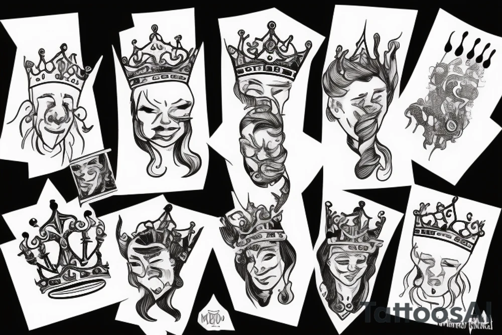 Crown on fire tattoo idea