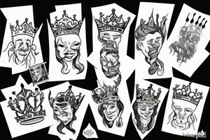 Crown on fire tattoo idea