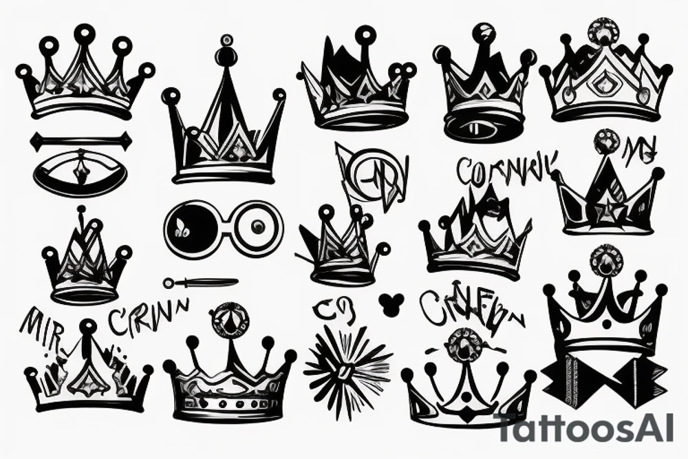 Crown on fire tattoo idea